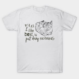 Cat Illustration with Text T-Shirt